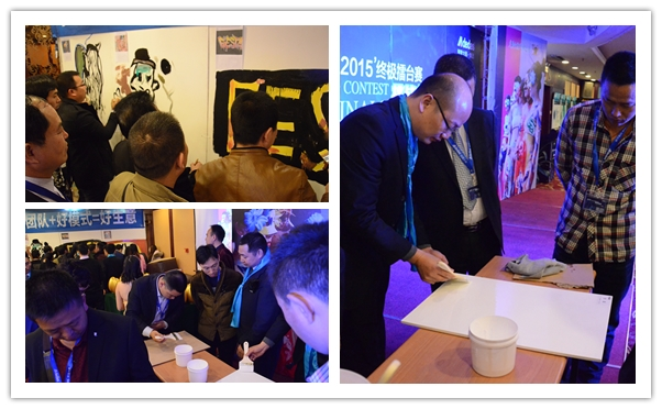 阿里大師水性木器漆現(xiàn)場(chǎng)涂鴉、刷板、高溫測(cè)試